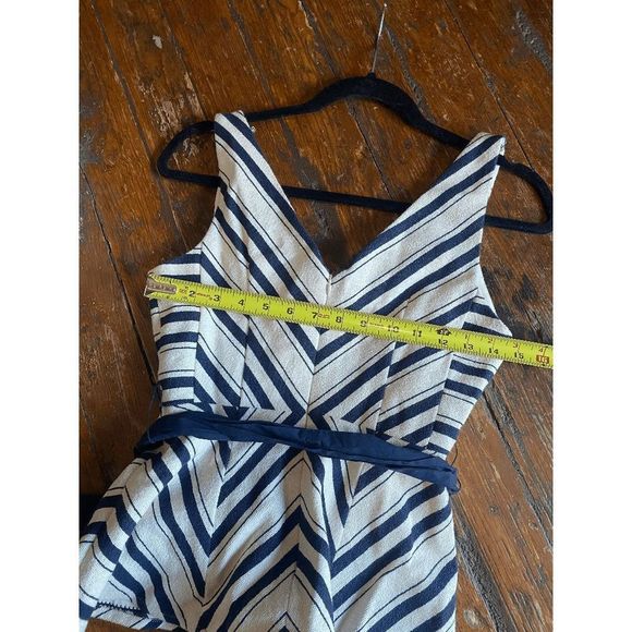Anthropologie Maeve Mitered Striped Sweetheart Tank Top Bow Navy Size 4, MP $118 - Picture 9 of 10